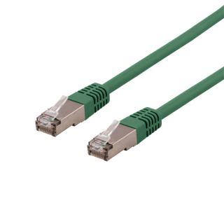 DELTACO U / FTP Cat6a patch cable, 0.5m, 500MHz, Delta-certified, LSZH, green/ STP-60GAU