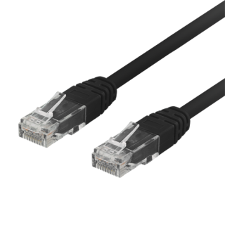 DELTACO U / UTP Cat6 patch cable, 0.3m, 250MHz, Delta-certified, LSZH, black / TP-603S