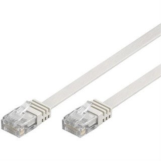 DELTACO U / UTP Cat6 patch cable, flat, 2m, 250MHz, white / TP-62V-FL