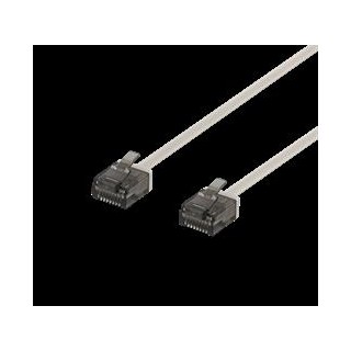 DELTACO U / UTP Cat6a patch cable, flat, 0.3m, 1mm thick, 500MHz, gray UUTP-2000
