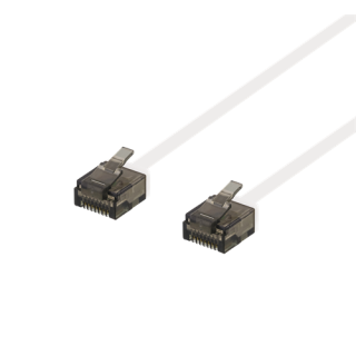 DELTACO U / UTP Cat6a patch cable, flat, 3m,1mm , 500MHz, white  / UUTP-2058