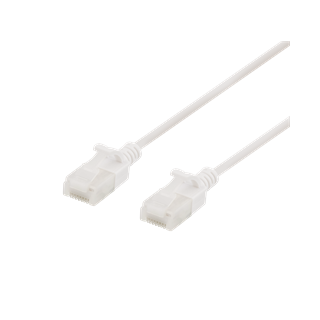 DELTACO U / UTP Cat6a patch cable, slim, 3.5mm, 0.5m, 500MHz, LSZH, white / UUTP-1018