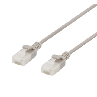 Patch cable DELTACO U/UTP Cat6a, 5m, 3.5mm 500MHz, gray / UUTP-1060
