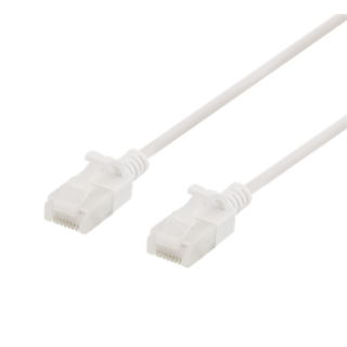 Patch cable DELTACO U/UTP, Cat6a, 1.5m, 500MHz, LSZH, white / UUTP-1038