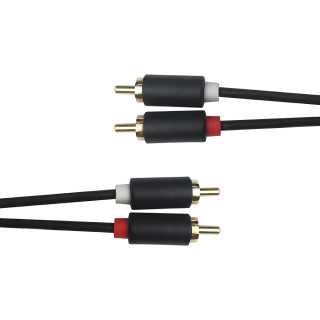 Audio cable DELTACO 2xRCA, gold-plated connectors, 1m, black / MM-109-K / 00170001