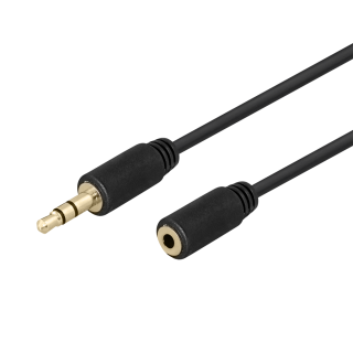 Audio cable DELTACO 3.5mm, gold-plated, 2m, black / MM-160-K / R00180012