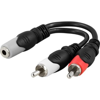 Cable DELTACO 3.5mm F-2xRCA M, 0.1m / AA-6A