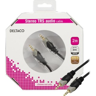 Кабель DELTACO аудио, 3.5mm-3.5mm, 2.0m / MM-150-K