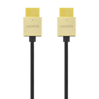 Cable DELTACO Ultra-thin HDMI cable, 4K UHD, 2m, black/gold / HDMI-1042-K / 00100011