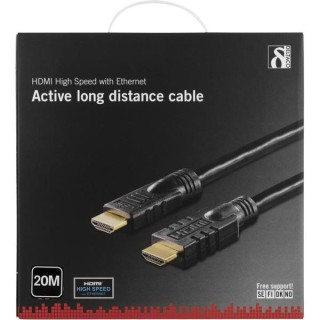 DELTACO active HDMI cable, 4K, Ultra HD, HDMI Type A ha, gold plated, 15m, black/ HDMI-1150