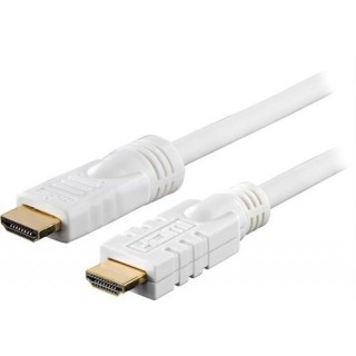 DELTACO active HDMI cable, 4K, Ultra HD,Type A ha, gold plated, 20m, white HDMI-1201