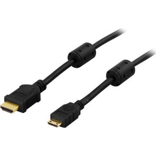 DELTACO HDMI cable, HDMI Type A male - Mini HDMI male, 4K, 5m, black  HDMI-1056