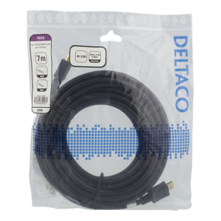 DELTACO High-Speed HDMI cable, 7m, Ethernet, 4K UHD, Without ferrite black / HDMI-1060D