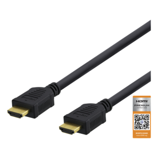 DELTACO High-Speed ​​Premium HDMI cable, 1.5m, Ethernet, 4K UHD, Without ferrite  black  / HDMI-1015D