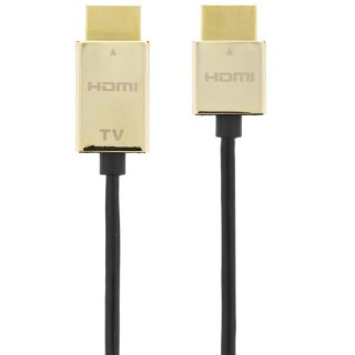 DELTACO PRIME ultra-thin HDMI cable, HDMI Type A ha, 4K, Ultra HD, gold plated, 3m, black/gold / HDMI-1043-K