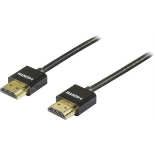 DELTACO thin HDMI cable, UltraHD in 60Hz,1m, 19-pin ha-ha, black / HDMI-1091