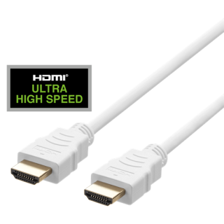 HDMI cable DELTACO ULTRA High Speed, 48Gbps, 2m,  eARC, QMS, 8K at 60Hz, 4K at 120Hz, white / HU-20A