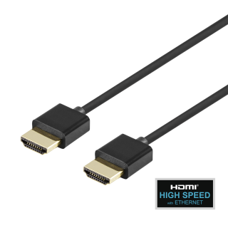 Ultra-thin HDMI cable DELTACO 4K UHD, 1m, black / HDMI-1091-K / R00100017