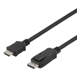 Cable DELTACO DisplayPort to HDMI, 4K UHD, 2m, black / DP-3020-K / R00110012