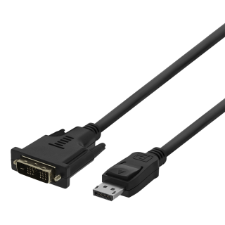 Cable DELTACO DisplayPort - DVI-D Single Link, 1080p 60Hz, 1m, black / DP-2010-K / 00110008