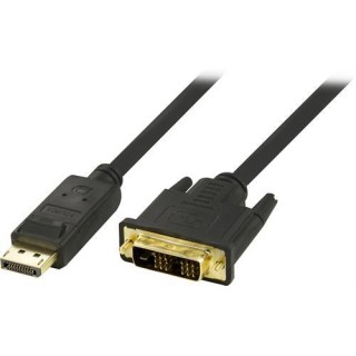 DELTACO DisplayPort to DVI-D Single Link Monitor Cable, Full HD in 60Hz, 1m, black, 20-pin ha - 18 + 1-pin ha / DP-2010