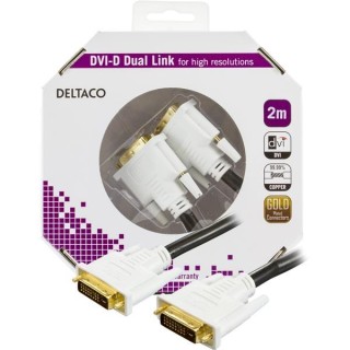 Cable DELTACO DVI-D "dual link", 2.0m / DVI-600A-K