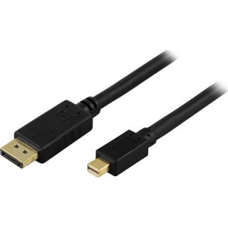 DELTACO DisplayPort - mini DisplayPort cable, Ultra HD in 30Hz, 10.8 Gb/s, black, 2.0m / DP-1121