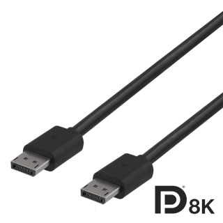 DisplayPort cable DELTACO  8K, DP 1.4, 2m, black / DP8K-1020-K / R00110015