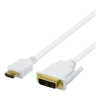 Cable DELTACO HDMI – DVI, 3m, „Full HD“, white / HDMI-113AD