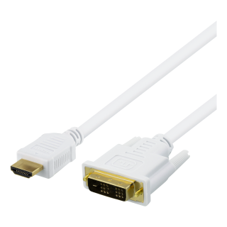 Cable DELTACO HDMI – DVI, 7m, „Full HD“, white / HDMI-116AD