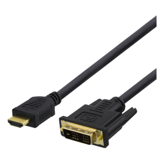 DELTACO HDMI to DVI cable, 1m, Full HD, black HDMI-110D