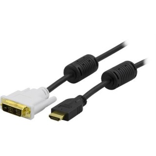 DELTACO HDMI to DVI cable, Full HD in 60Hz, 19 pin ha - DVI-D Single Link ha, 1m, black / white / HDMI-110