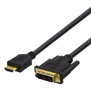 HDMI to DVI cable DELTACO 1080p, DVI-D Single Link, 3m, black / HDMI-113-K / R00100023