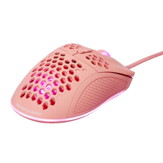 Ultralight Gaming Mouse DELTACO GAMING PM75 6400 DPI, RGB, Rubber coated side grips, pink / GAM-108-P