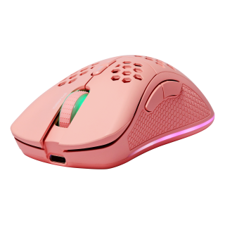 Wireless ultralight gaming mouse DELTACO GAMING PINK LINE PM80 70g weight, RGB, SPCP6651, 400-4800 DPI, 1000 Hz, pink / GAM-120-P