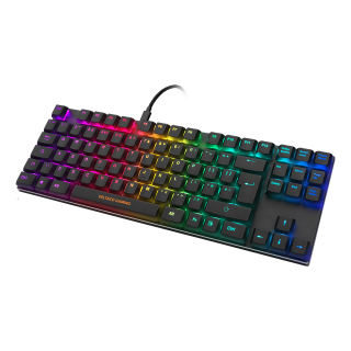 Low profile mechanical RGB keyboard DELTACO GAMING DK420 UK Layout, Outemu Brown switches, black/ RGB / GAM-111B-UK