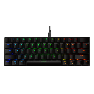 Mini mechanical keyboard DELTACO GAMING 60% US Layout, RGB, red switches, black / GAM-075-US