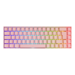 Wireless 65% keyboard DELTACO GAMING DK440R, front lasered keys, RGB, Kailh Red, N-key rollover, UK Layout, pink/RGB / GAM-100-P-UK
