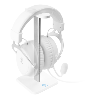 Headphone stand DELTACO GAMING WHITE LINE WA80, aluminum pole, white / GAM-071-W