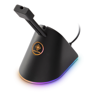 Mouse Bungee DELTACO GAMING RGB retractable arm, fits all wired mice, black / GAM-044-RGB