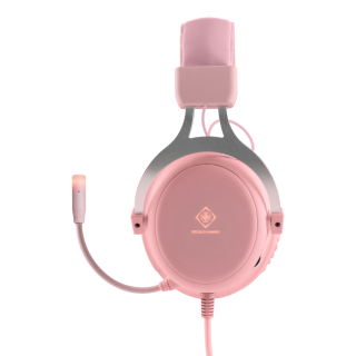 Stereo headset DELTACO GAMING PH85, 57mm element, LED, pink / GAM-030-P