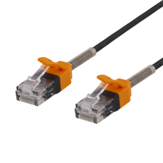 Cable DELTACO GAMING Cat6a, U/UTP, 1m, 500MHz, black / GAM-035