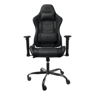 DELTAO GAMING Gaming chair in imitation leather, ergonomic, 5-point wheelbase, high back, black  GAM-096
