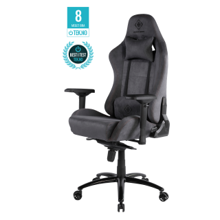 Gaming chair DELTACO GAMING DC430 in soft Alcantara fabric, 4D armrests, ergonomic, 5-point wheelbase, dark gray / GAM-121-DG