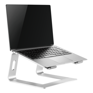 Laptop stand DELTACO OFFICE for 11-17" devices, aluminum, 14 cm elevation, silver / ARM-0531