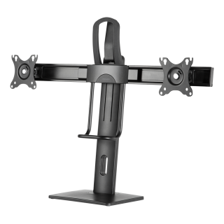 Monitor stand DELTACO OFFICE with rotatable base for 2-monitors, tilt, turn, rotate, 17-27 ", black / ARM-0311