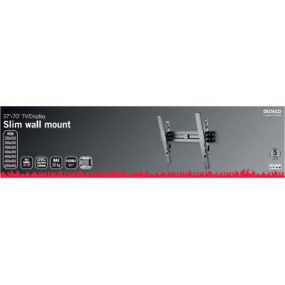 DELTACO Slim TV / Monitor Wall Mount, 37 "-70", Tiltable, 3.1 cm Profile, Water Pass, VESA, Black / ARM-469 