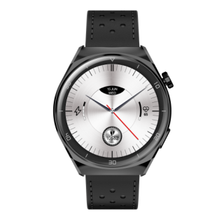Garett V12 Smartwatch, Black leather