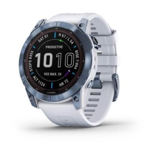Smart watch Garmin Fenix 7X Sapphire Solar Edition Mineral Blue DLC Titanium/Whitestone Band 51mm
