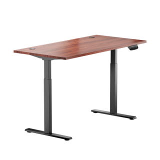 Adjustable Height Table Up Up Bjorn Black, Table top L Dark Walnut